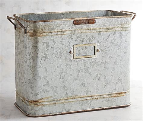 small white metal farmhouse box|Country / Farmhouse Metal Storage Containers.